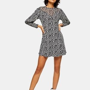 Topshop twist grunge long sleeve dress Size 6